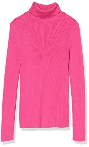 Amazon Essentials Women's Slim-Fit Lightweight Long-Sleeve Turtleneck Sweater, Bright Pink, X-Small