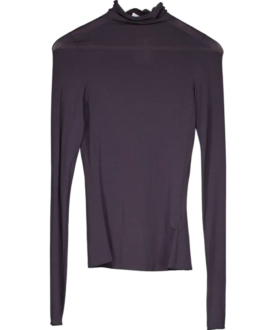 & Other Stories Blue Slim-fit Turtleneck Top UK XS