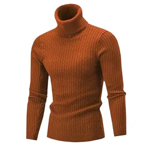 Autumn Winter Turtleneck Sweater Knitting Pullovers Rollneck Knitted Sweater Warm Men Jumper Slim Fit Casual Sweater