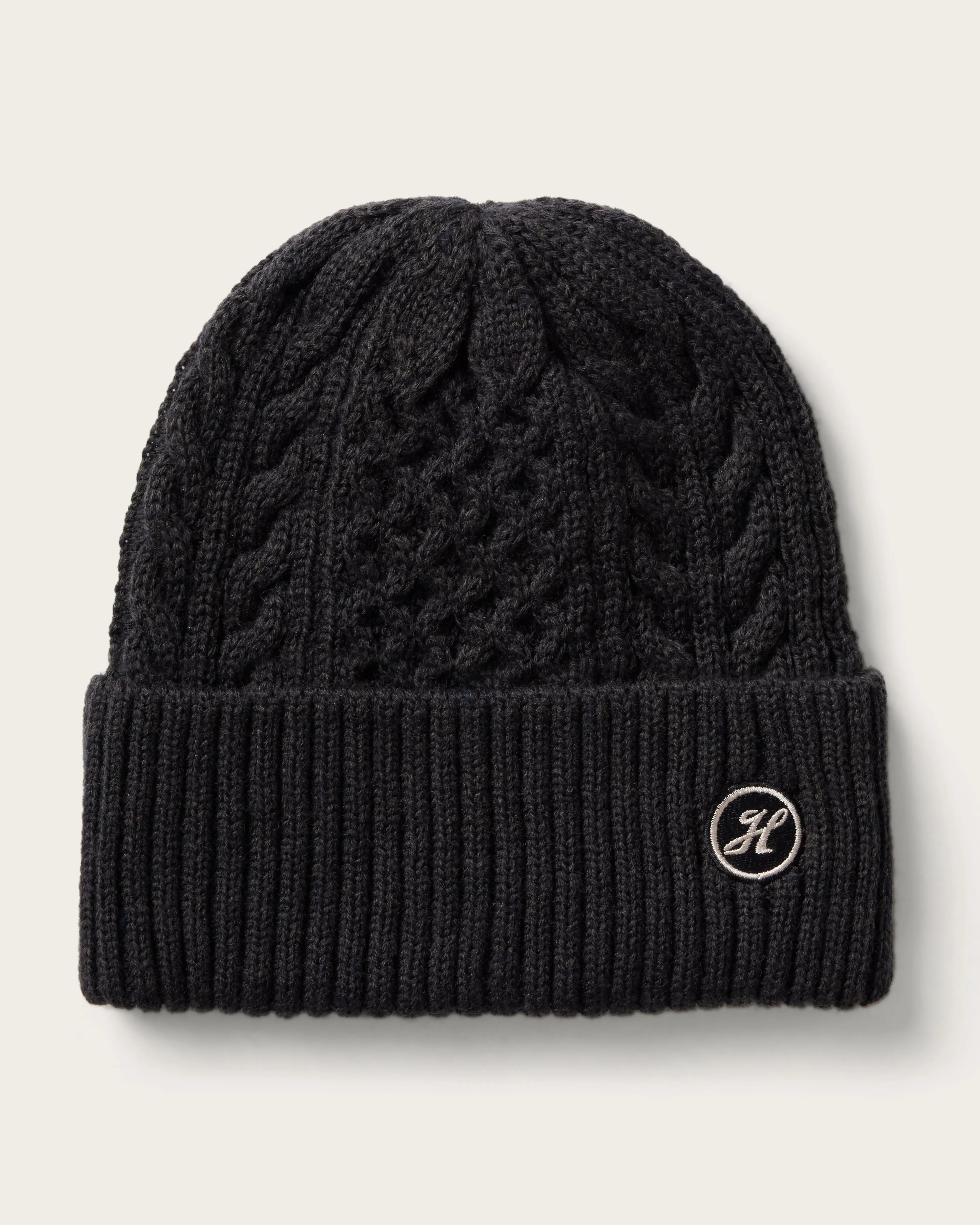 Baby Vulcan Cable Knit Beanie in Black