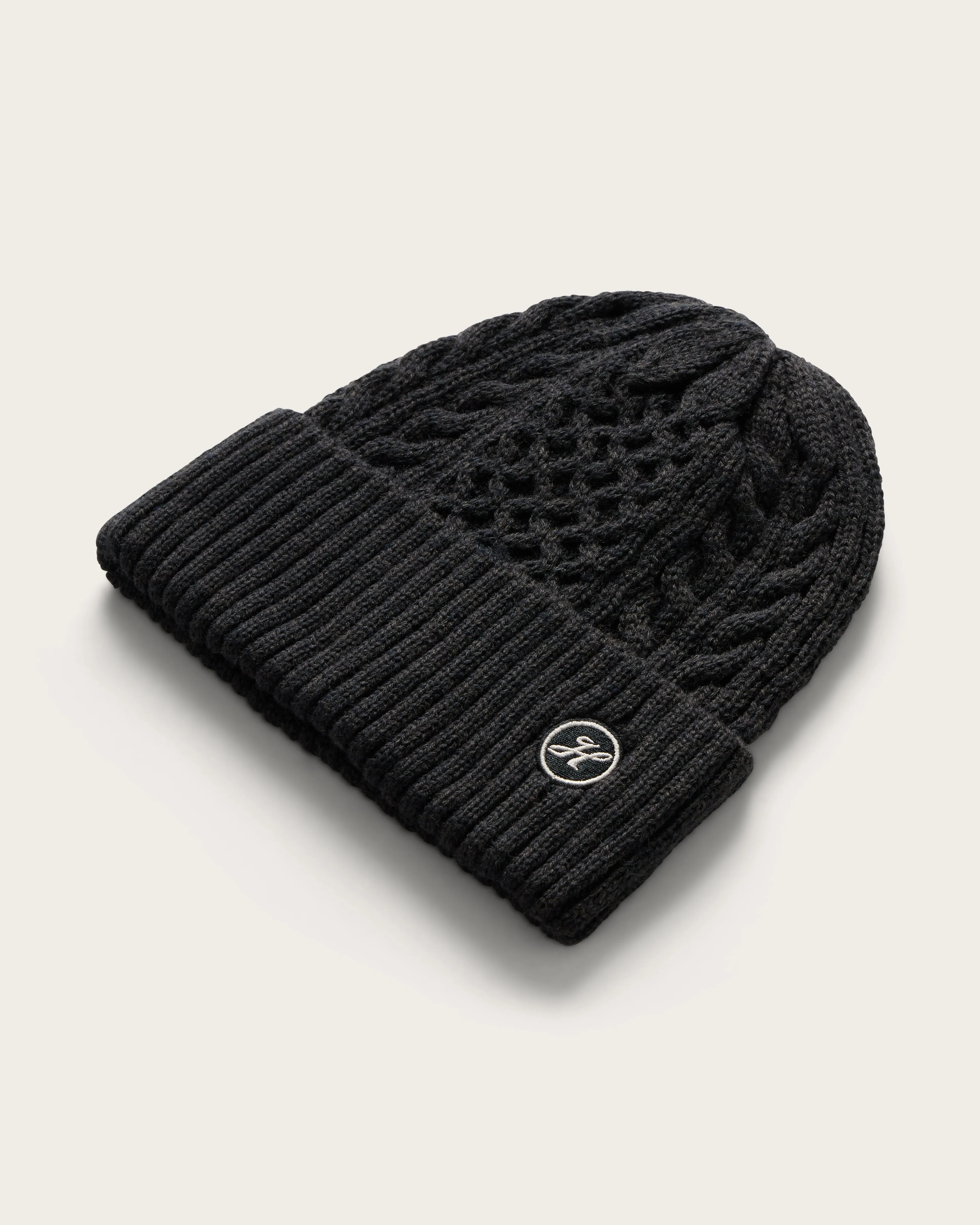 Baby Vulcan Cable Knit Beanie in Black