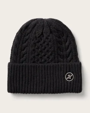 Baby Vulcan Cable Knit Beanie in Black