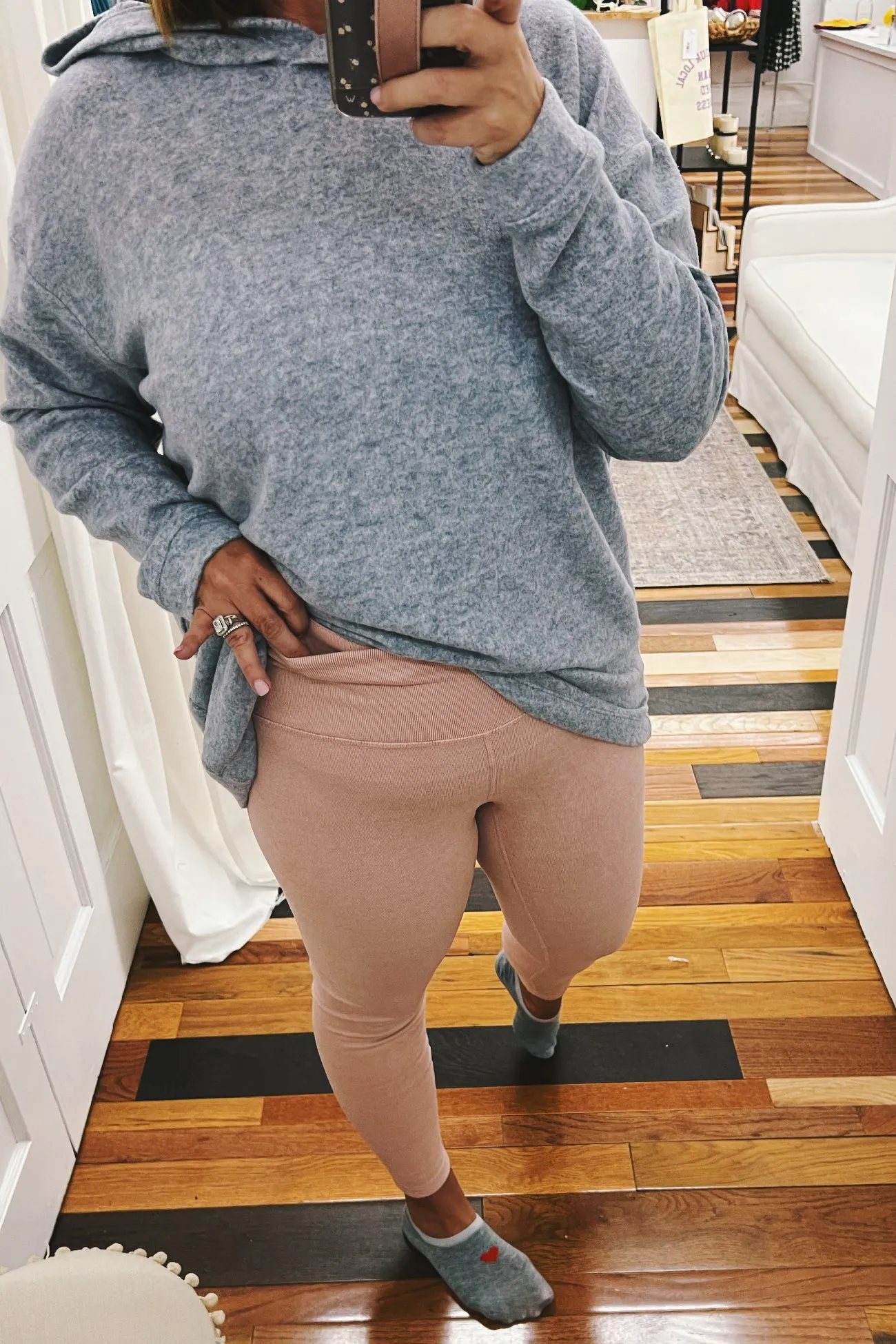 Bailey Brushed Ribbed Legging Pink