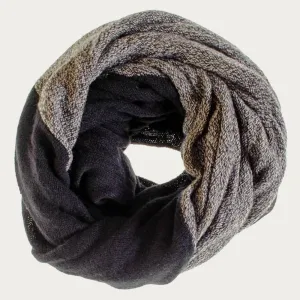 Black and Grey Melange Double Sided Cashmere Snood