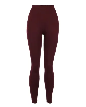 Burgundy Fleece Lined Legging