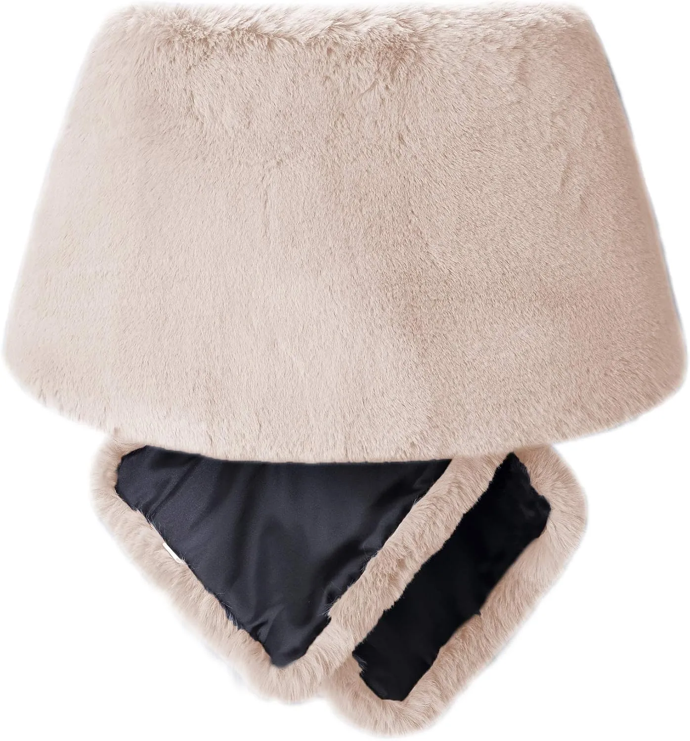 Caracilia Women Luxury Faux Fur Coat Jackets Wrap Cape Shawl for Wedding Party