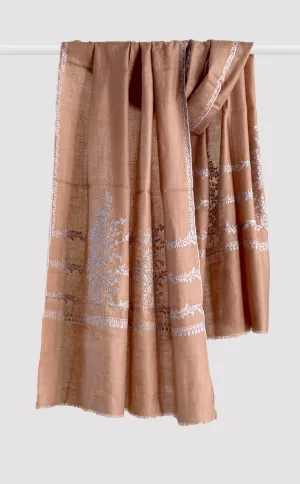 Caramel Crush Pashmina Embroidered Stole