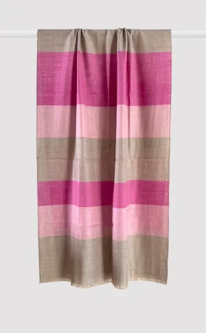 Cashmere Pink Stripes Stole