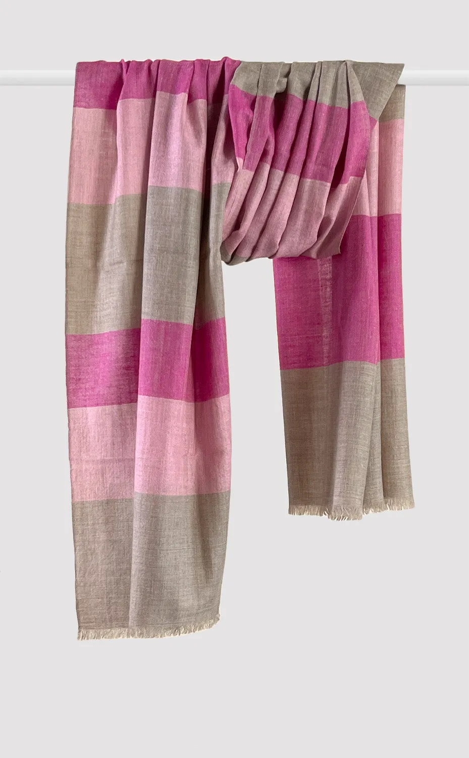 Cashmere Pink Stripes Stole