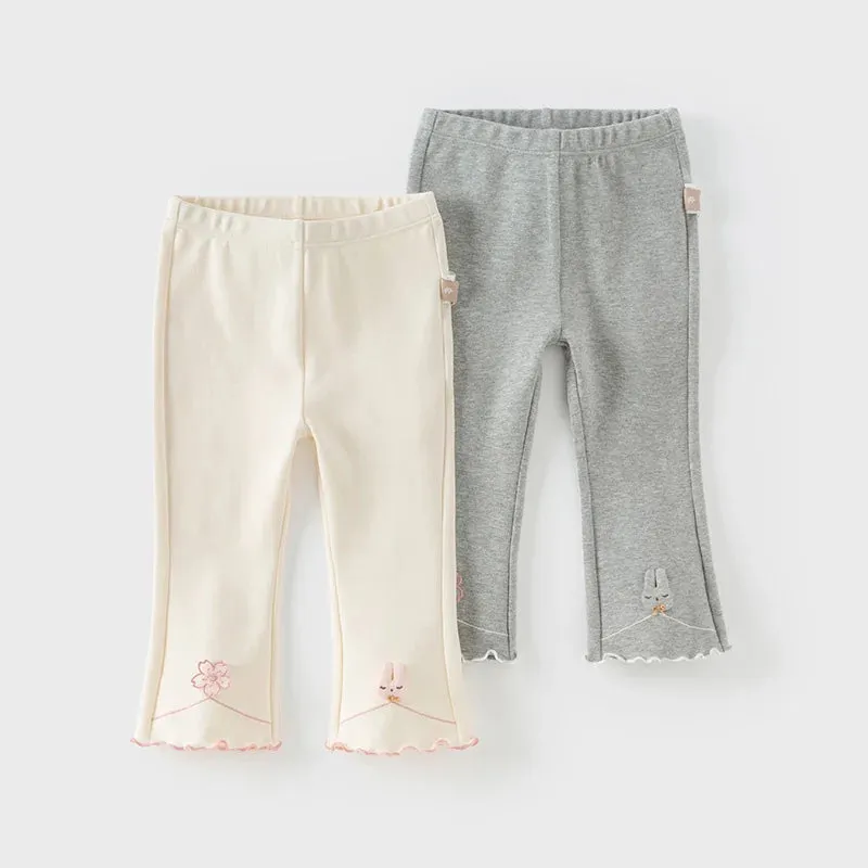 Casual Micro Flared Kids Girls' Soft Party Pants
