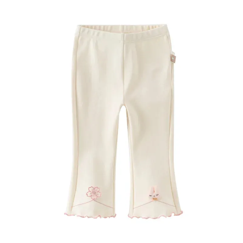 Casual Micro Flared Kids Girls' Soft Party Pants