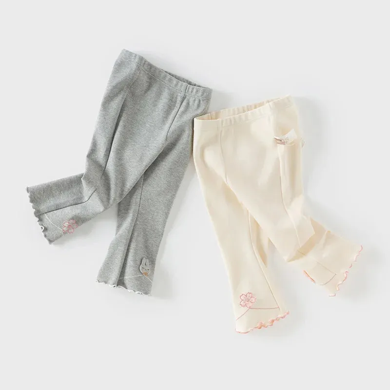 Casual Micro Flared Kids Girls' Soft Party Pants