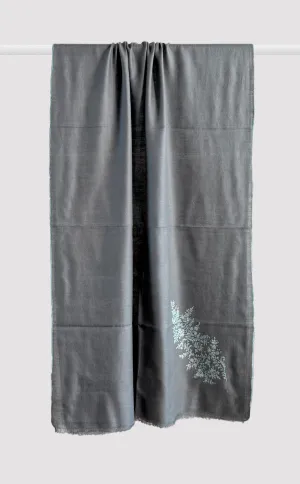 Charcoal Chic Pashmina Embroidered Stole
