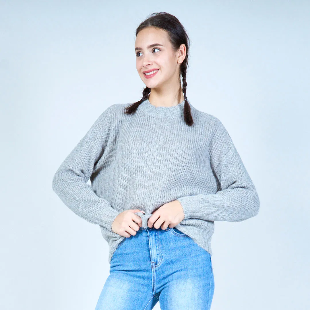 Cozy textured knit sweater wholesale