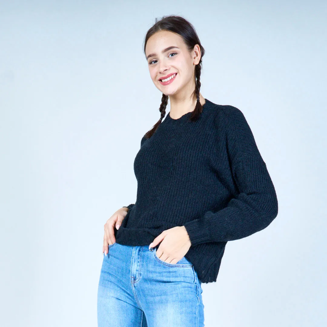 Cozy textured knit sweater wholesale