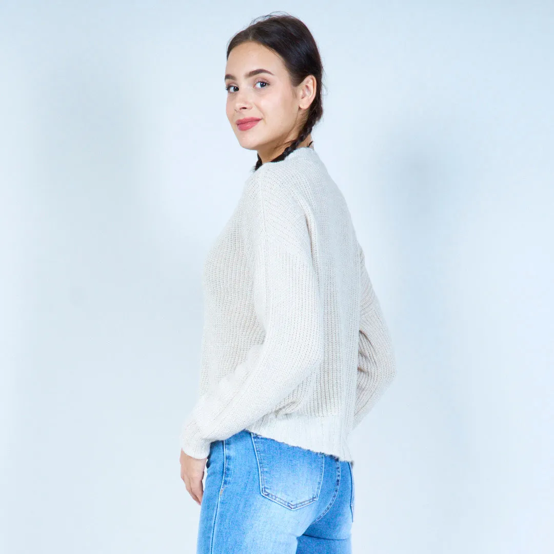 Cozy textured knit sweater wholesale