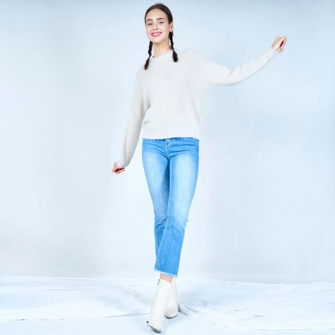 Cozy textured knit sweater wholesale
