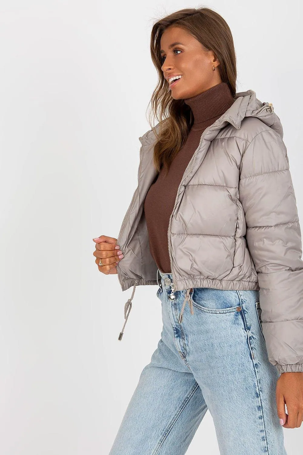 Cozy Women's Quilted Down Jacket with Removable Hood for Winter