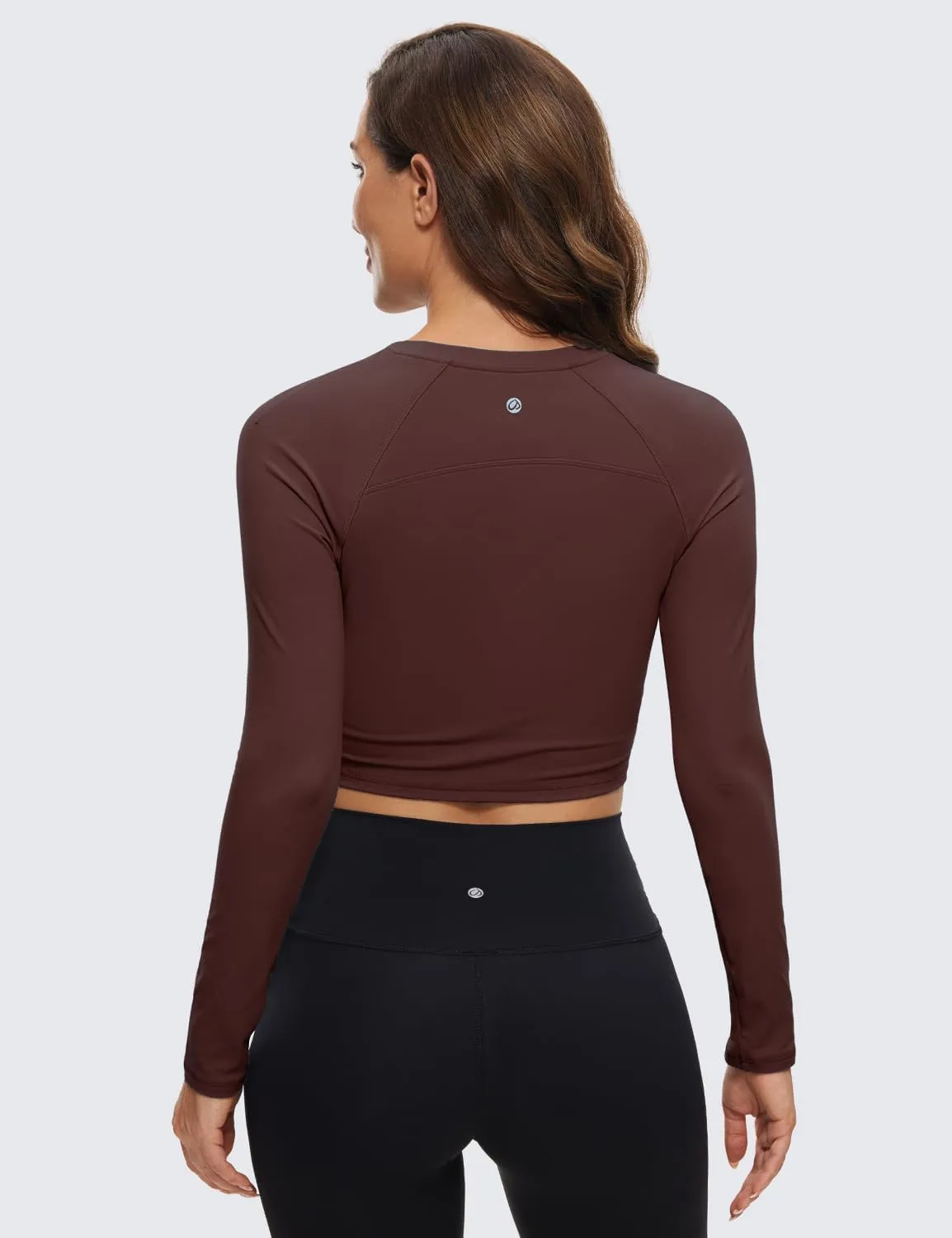 CRZ YOGA Womens Long Sleeve Crop Workout Tops Athletic Yoga Running Cropped T-Shirt Slim Fit Gym Shirts