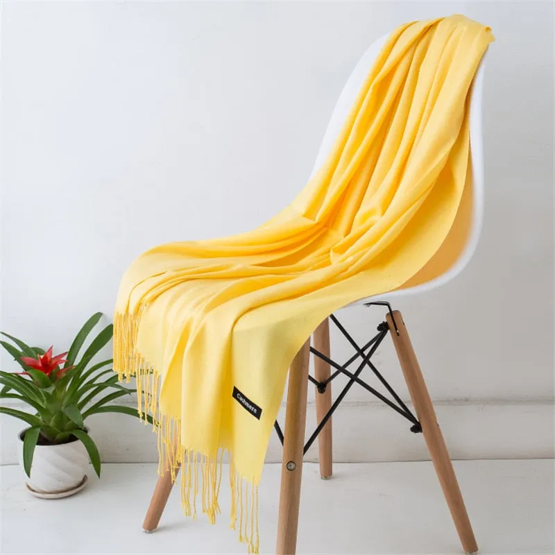 Elegant Pashmina Cashmere Shawl Scarf - Office wear Elegant Wraps Female Hijab Thin Shawl Head Scarves Foulard Stoles