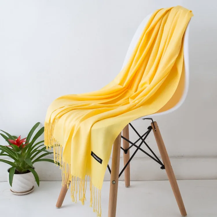 Elegant Pashmina Cashmere Shawl Scarf - Office wear Elegant Wraps Female Hijab Thin Shawl Head Scarves Foulard Stoles