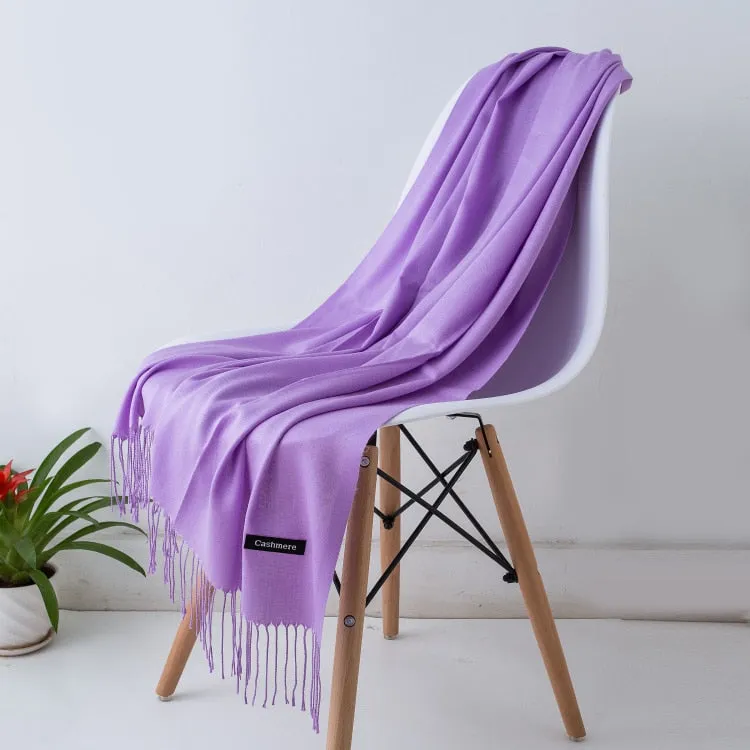 Elegant Pashmina Cashmere Shawl Scarf - Office wear Elegant Wraps Female Hijab Thin Shawl Head Scarves Foulard Stoles