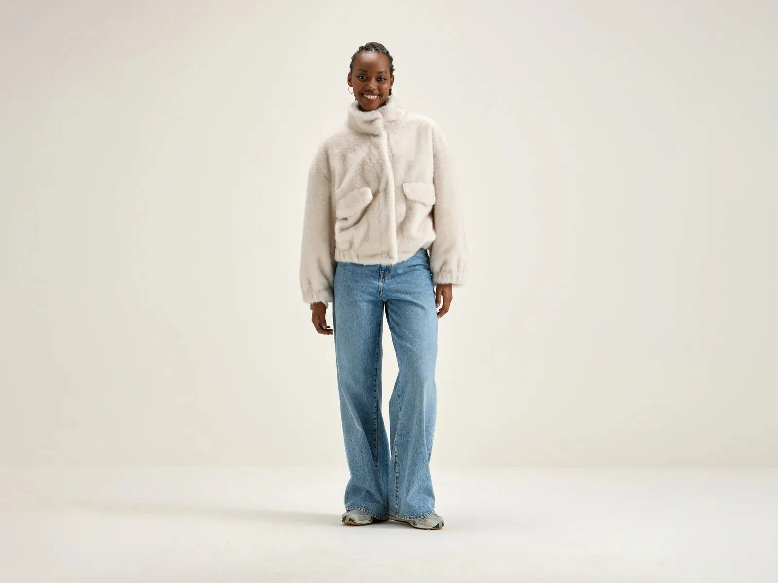 Enora Cream Faux Fur Jacket