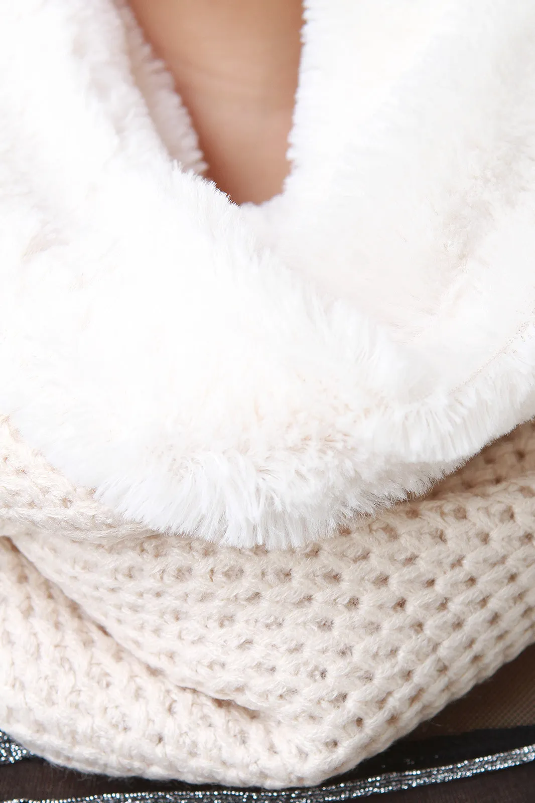 Faux Fur and Knitted Circle Scarf