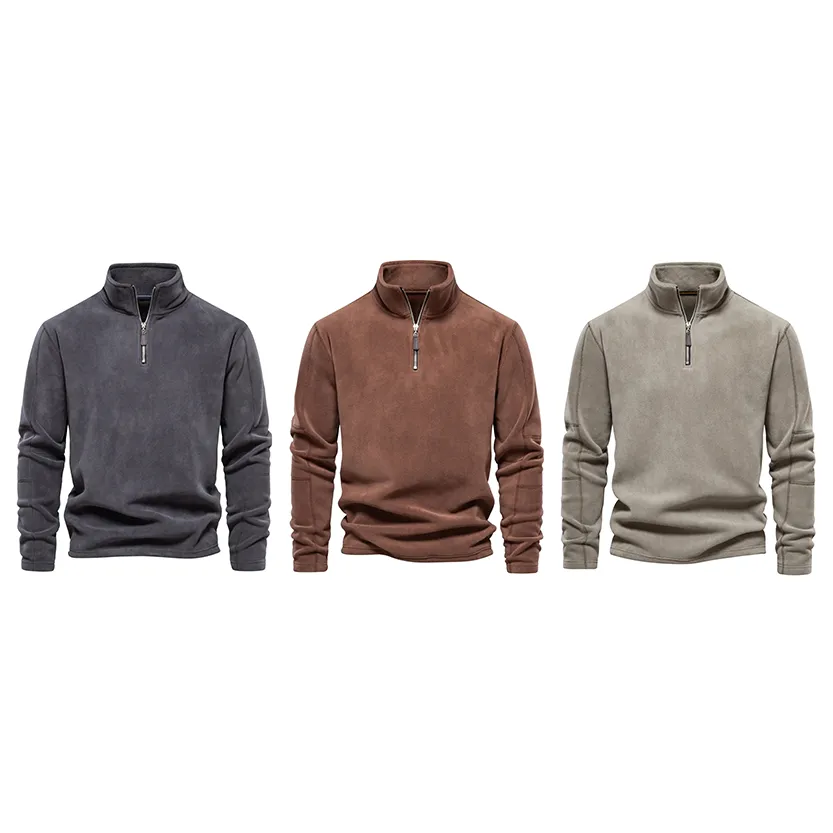 Funki Buys | Sweaters | Men's Warm Mock Neck Fleece Pullover