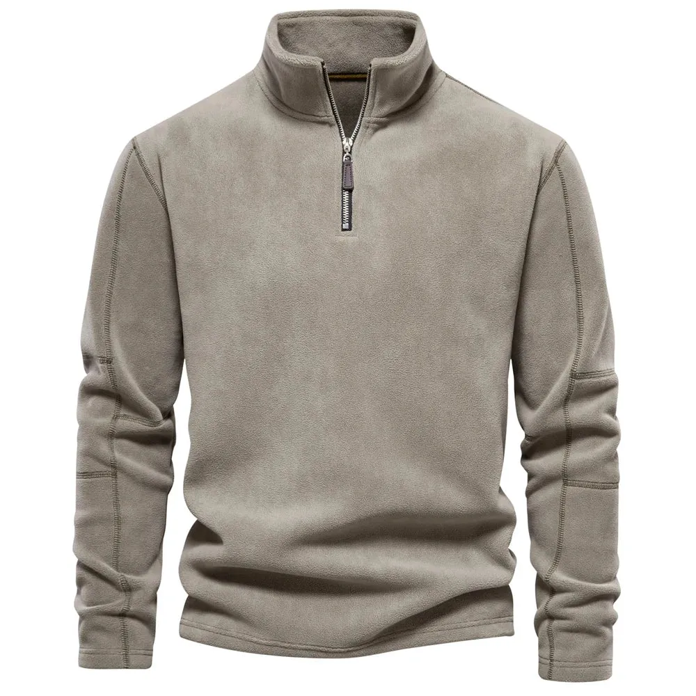 Funki Buys | Sweaters | Men's Warm Mock Neck Fleece Pullover