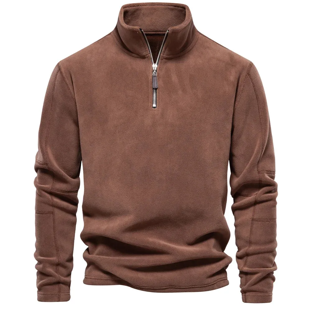 Funki Buys | Sweaters | Men's Warm Mock Neck Fleece Pullover
