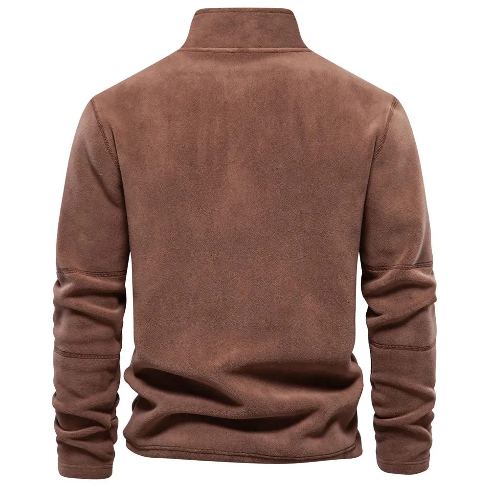 Funki Buys | Sweaters | Men's Warm Mock Neck Fleece Pullover