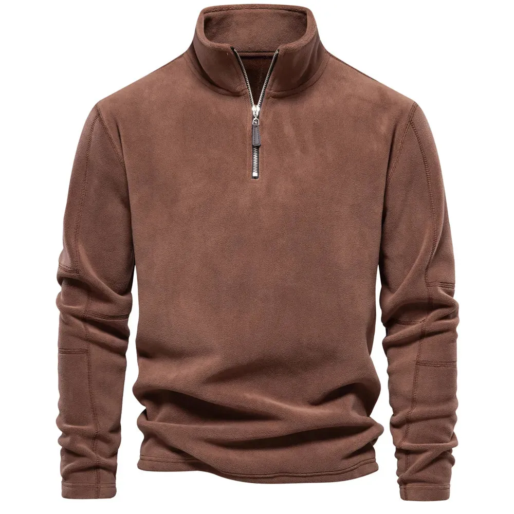 Funki Buys | Sweaters | Men's Warm Mock Neck Fleece Pullover
