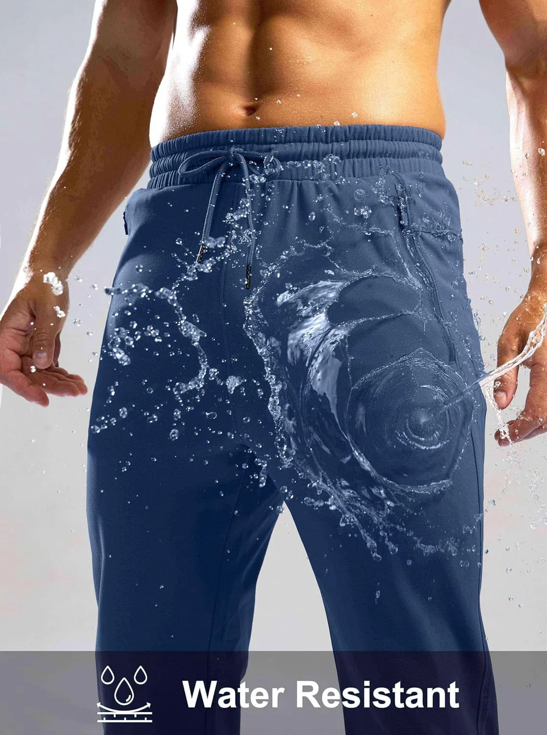 G Gradual Men's Fleece Lined Winter Pants with 3 Zipper Pockets Warm Athletic Joggers Workout Running Sweatpants for Men