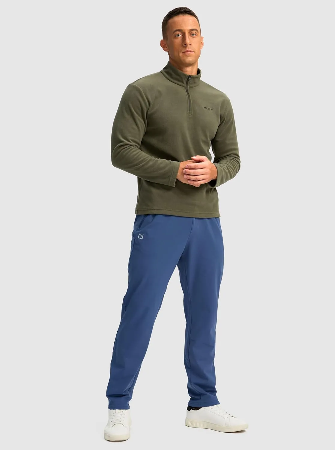 G Gradual Men's Fleece Lined Winter Pants with 3 Zipper Pockets Warm Athletic Joggers Workout Running Sweatpants for Men