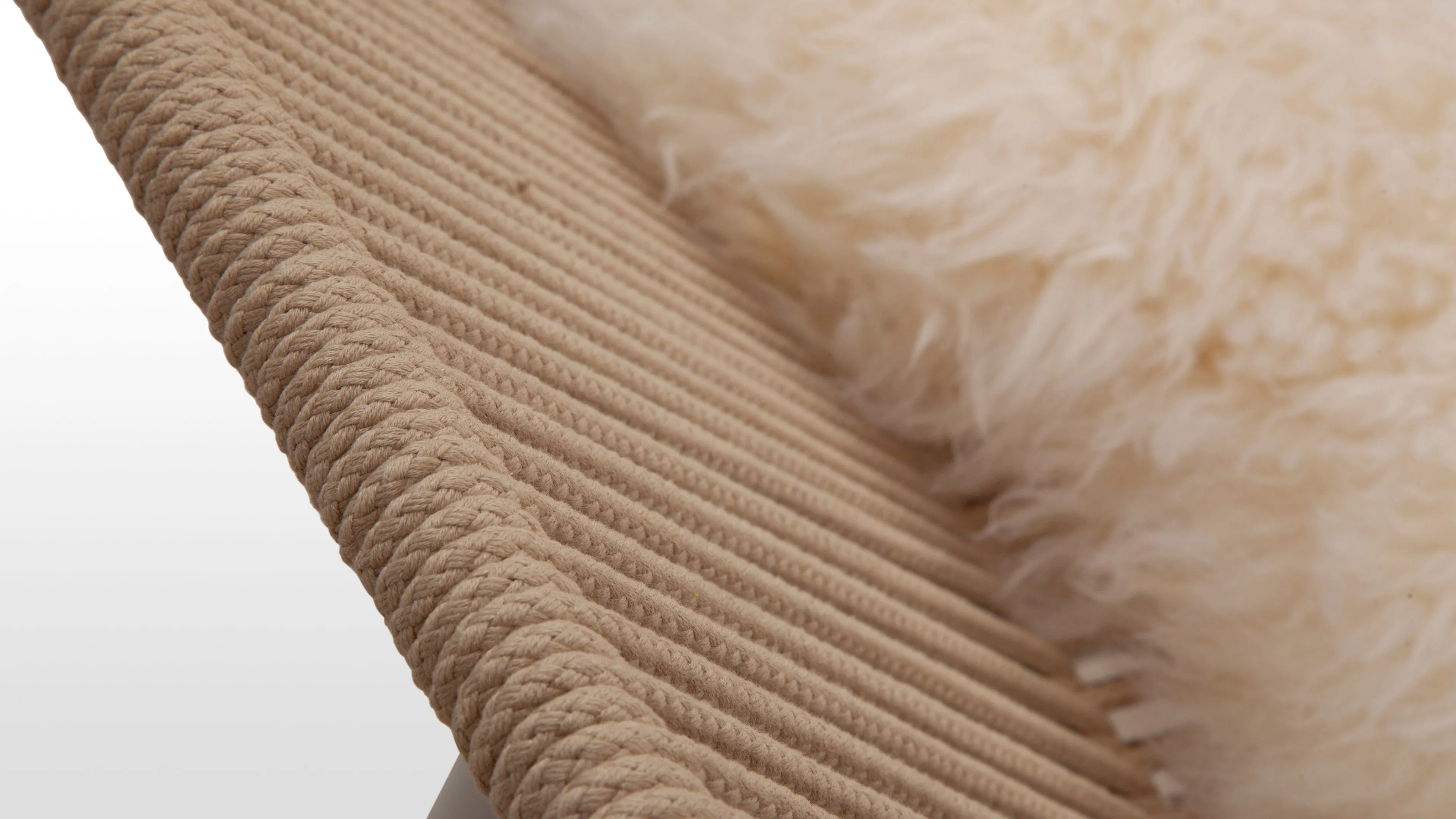 Halyard - Halyard Lounge Chair, Ivory Premium Leather and Icelandic Sheepskin