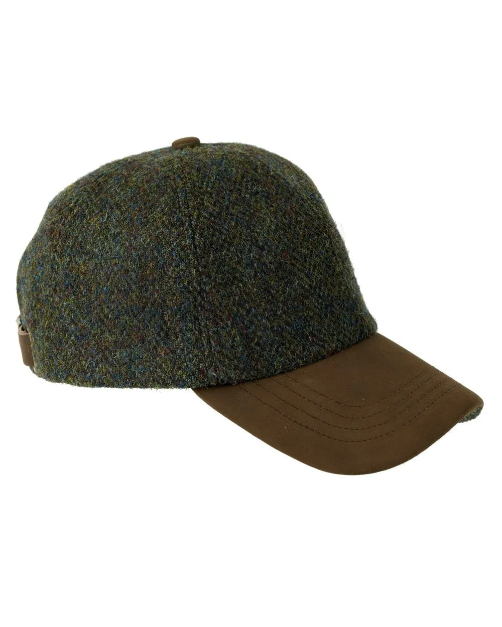 Heather Glencairn Harris Tweed/Leather Peak Baseball Cap