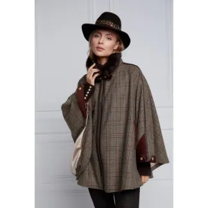 Holland Cooper Chiltern Ladies Tweed Cape - Bourbon Tweed