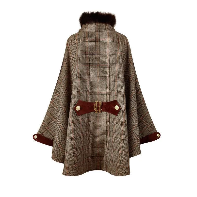 Holland Cooper Chiltern Ladies Tweed Cape - Bourbon Tweed