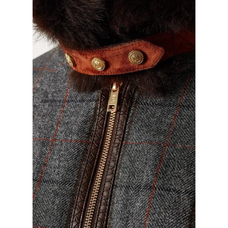Holland Cooper Chiltern Ladies Tweed Cape - Mid Blue Check