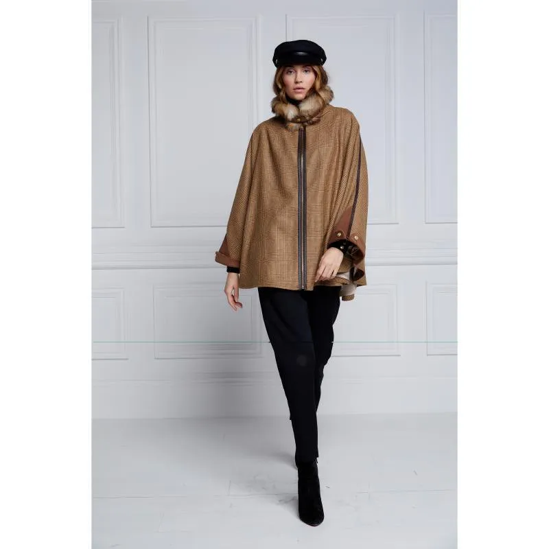 Holland Cooper Chiltern Ladies Tweed Cape - Tawny