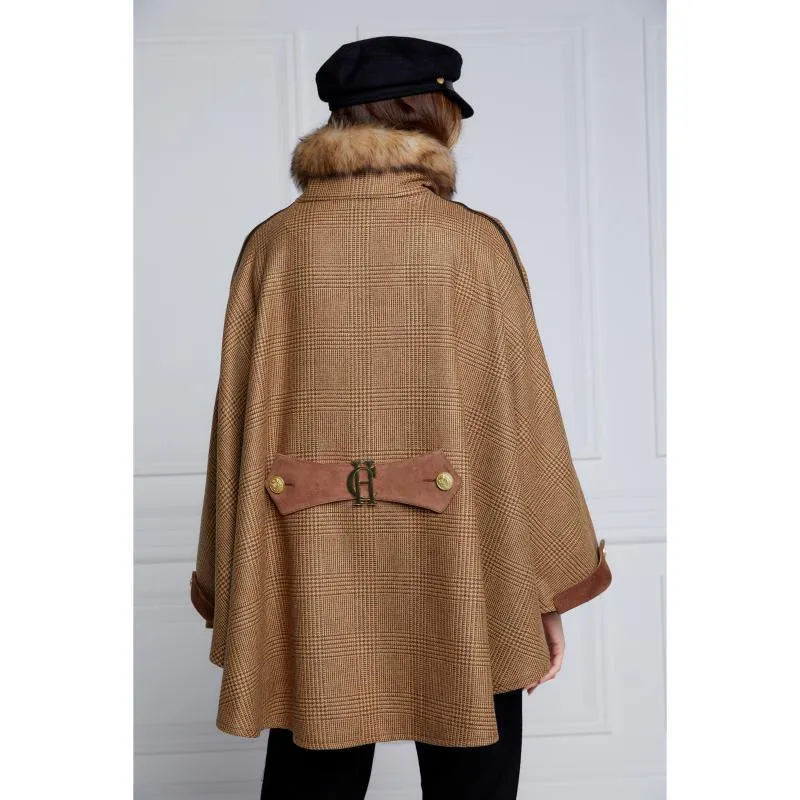 Holland Cooper Chiltern Ladies Tweed Cape - Tawny