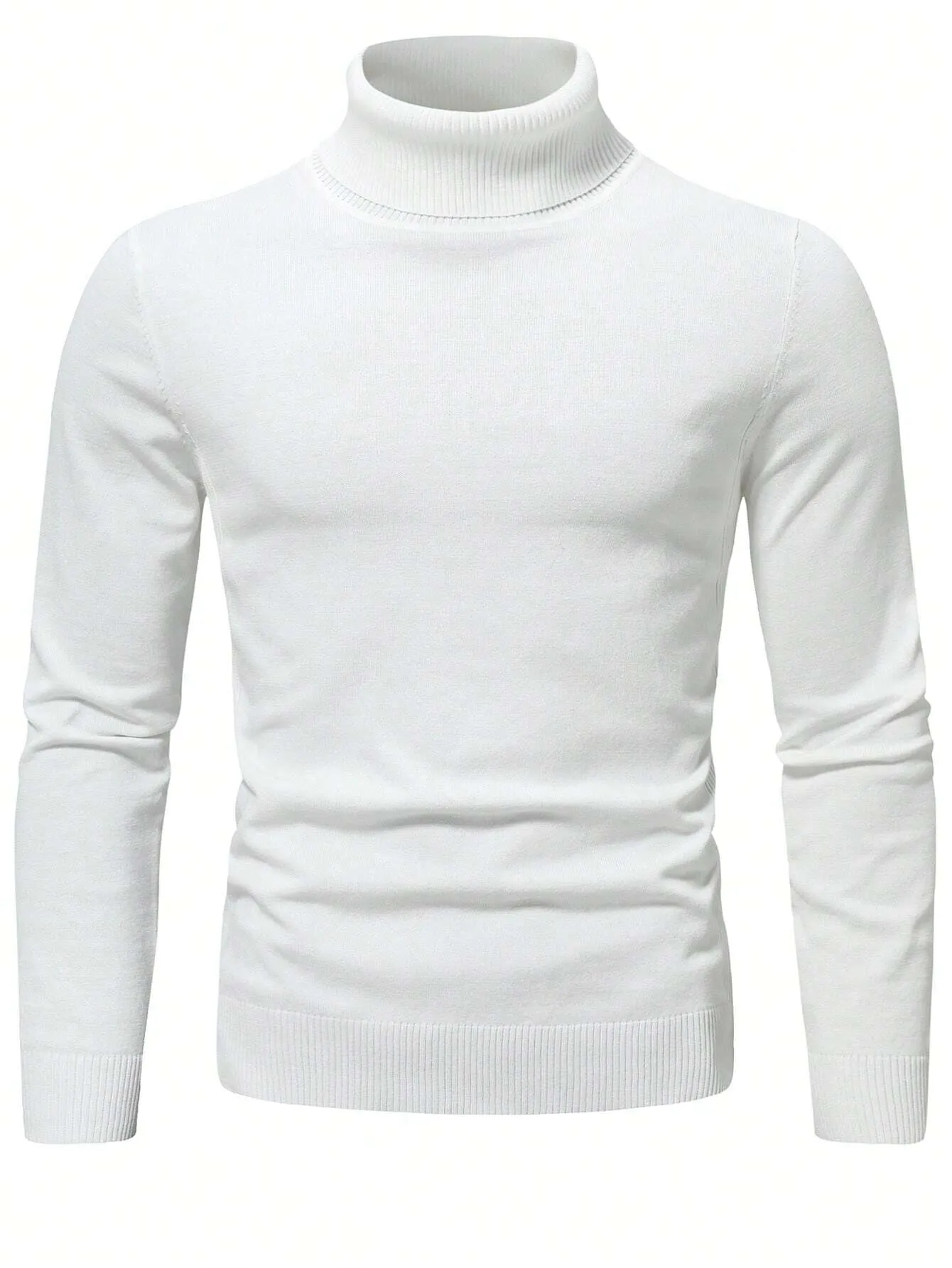 Homme Men Solid Turtleneck Sweater