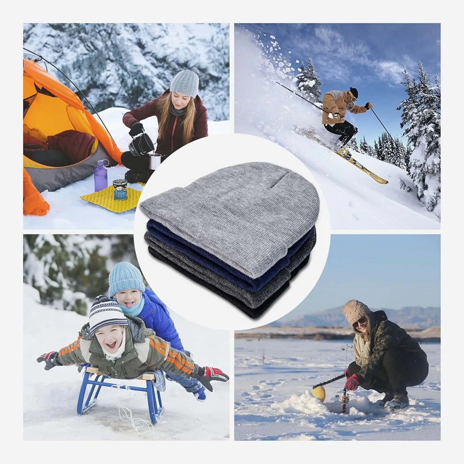 Kanaka Maoli Native Hawaiian Flag Unisex Warm Winter Wool Hat Knit Beanie Skull Cap