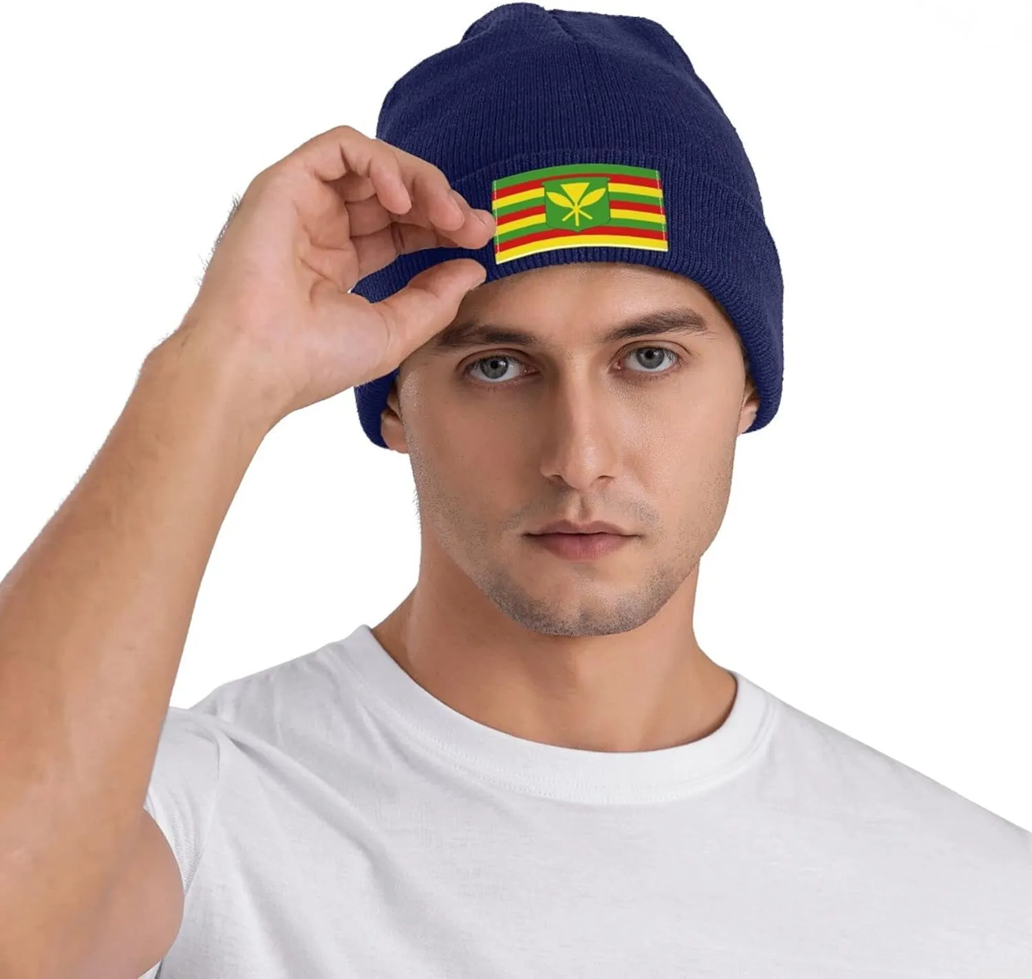 Kanaka Maoli Native Hawaiian Flag Unisex Warm Winter Wool Hat Knit Beanie Skull Cap
