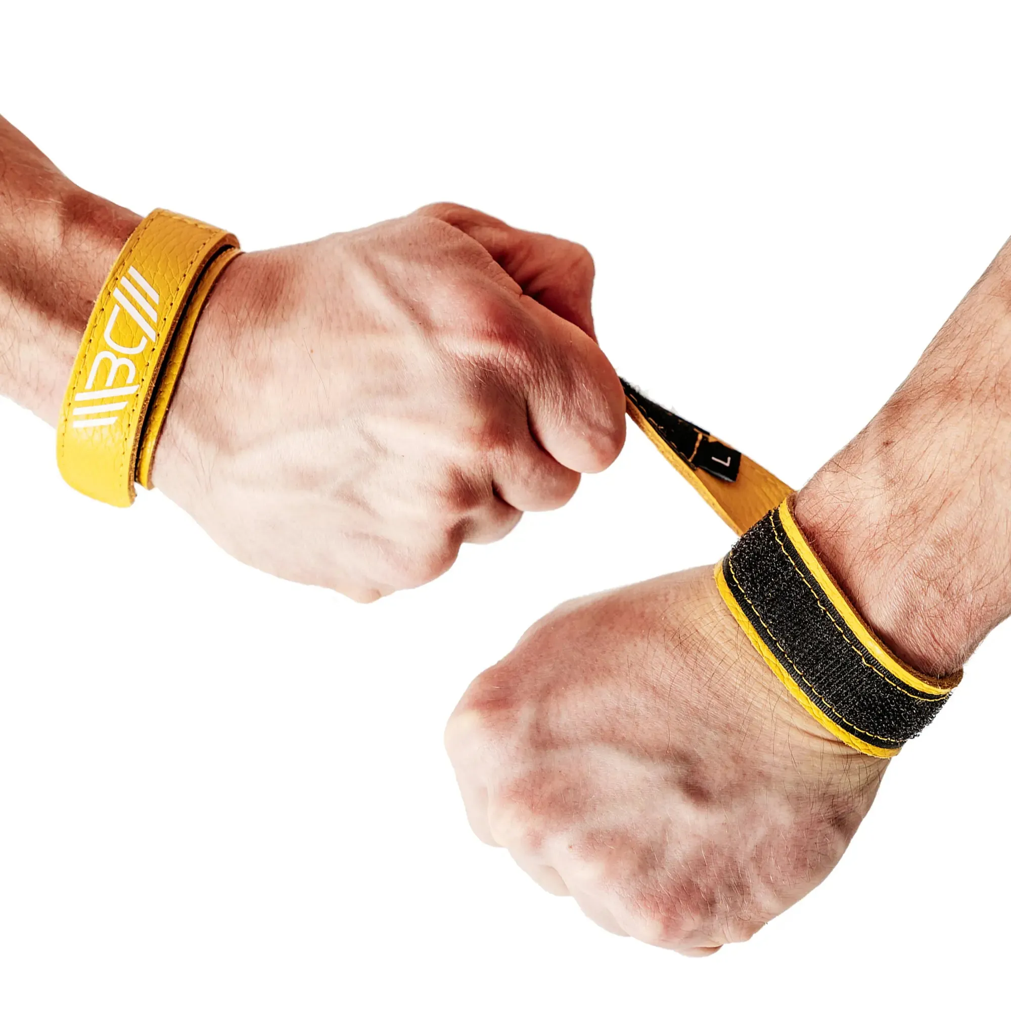 Leather Wrist Wraps Basic Yellow