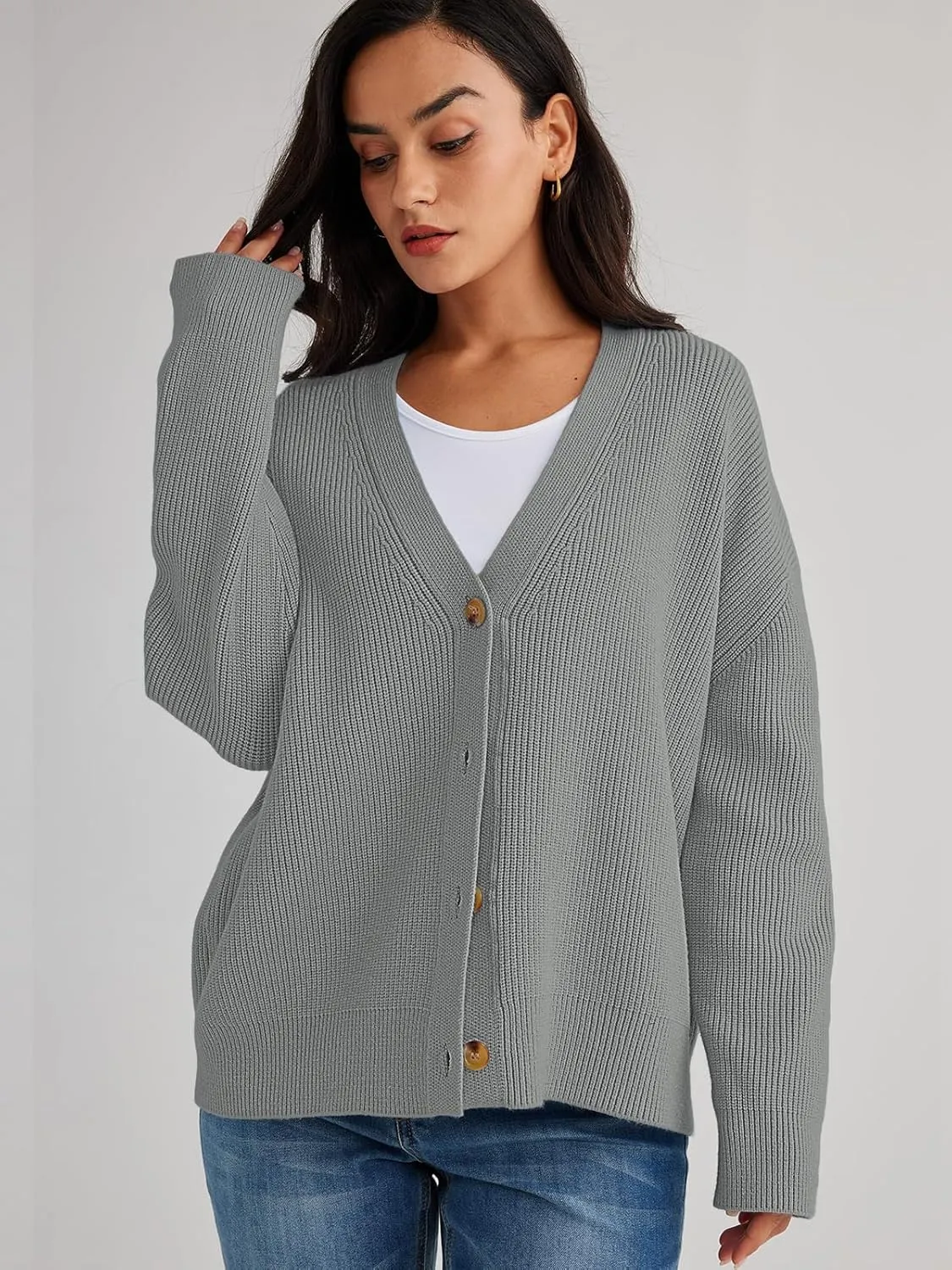 LILLUSORY Cardigan Sweaters for Women 2025 Summer Fashion Oversized Lightweight Sweater Knit Work Jacket Outfits Clothes