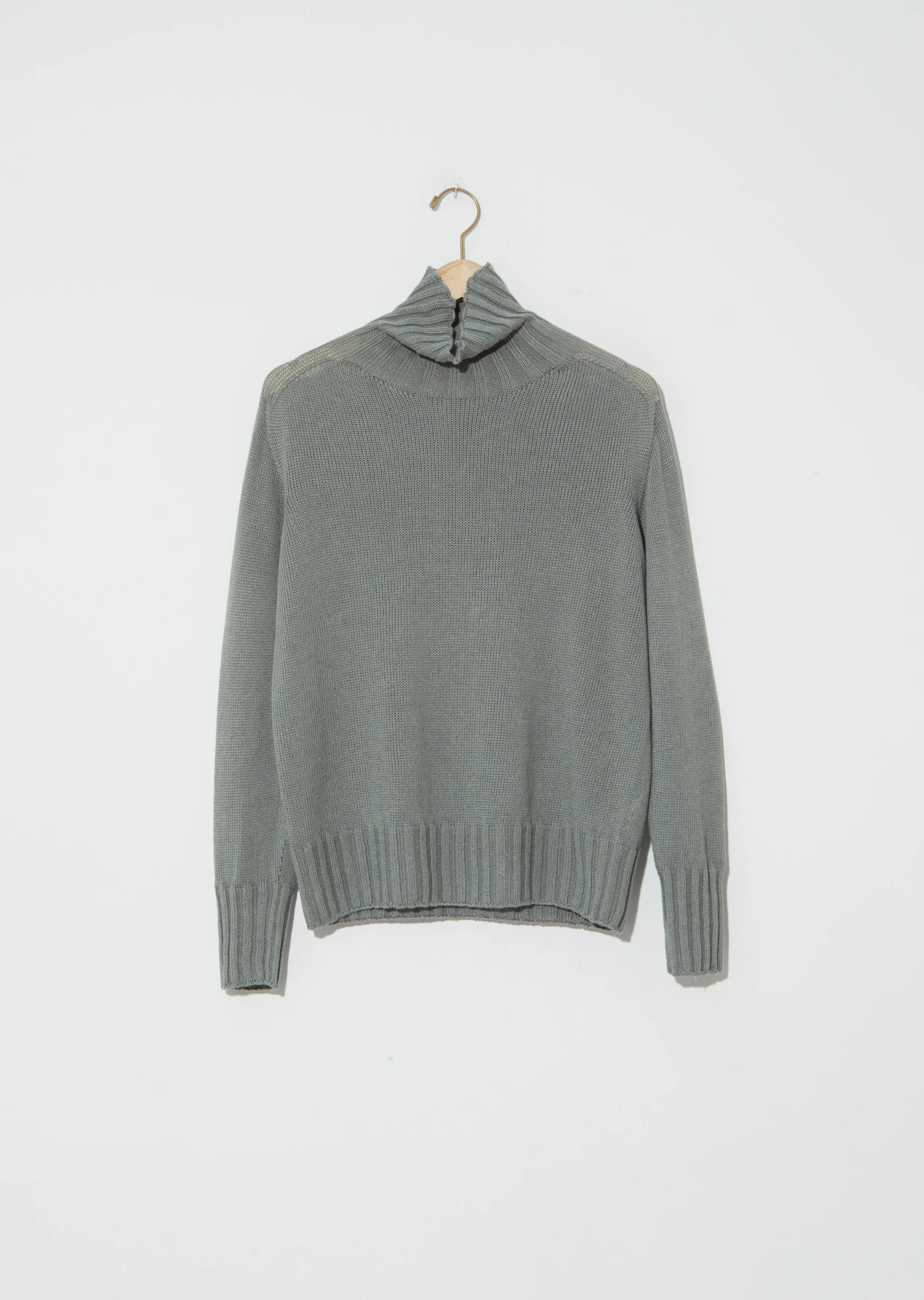 Linen-Cotton Wide Roll Neck