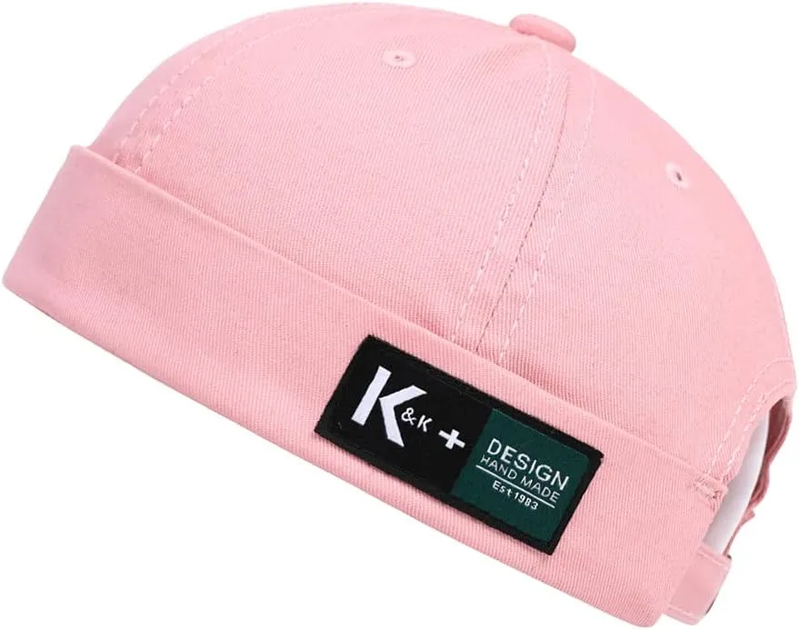 Men Hats Docker Cap Hats Beanie Sailor Cap Worker Hat Rolled Cuff Retro Brimless Hat with Adjustable