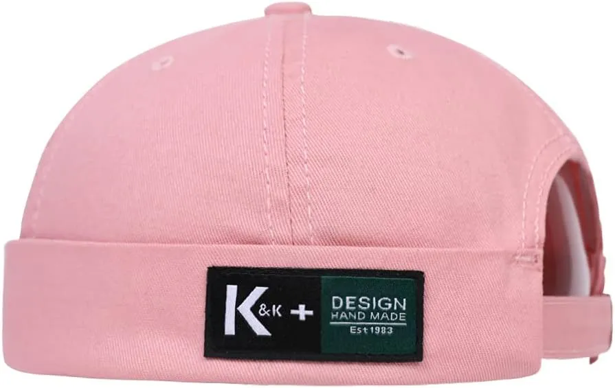 Men Hats Docker Cap Hats Beanie Sailor Cap Worker Hat Rolled Cuff Retro Brimless Hat with Adjustable